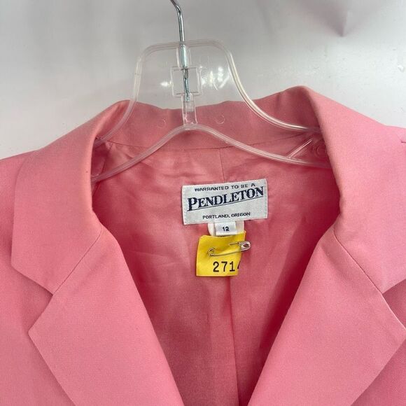 Pendleton Women's Three Button Blazer Coat Jacket Office Work Pink Size 12 - Picture 9 of 10